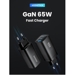 Asometech GaN USB Type-C Şarj Cihazı 65W 45W QC 4.0