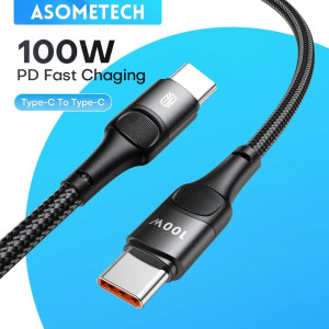 Asometech 100W USB type C USB C kablo PD hızlı şarj şarj kablosu veri kablosu için Macbook Samsung Huawei Xiaomi tip-c USB C kablo 1M