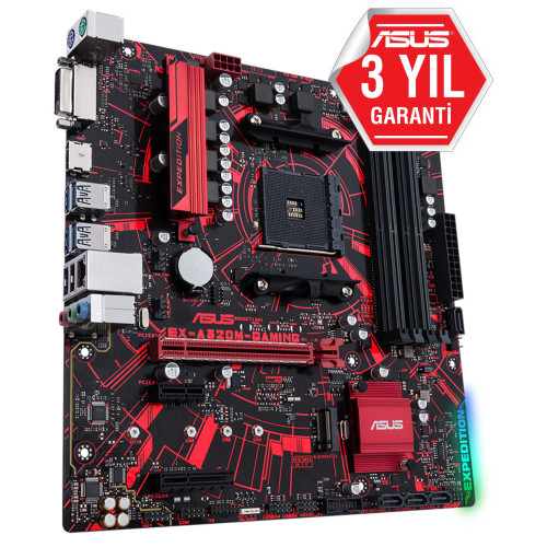 Asus EX-A320M-Gaming AMD A320 Soket AM4 DDR4 3200(OC)MHz mATX Oyuncu Anakart