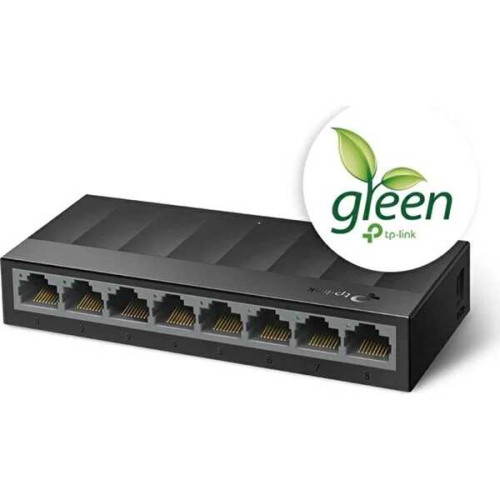 TP-Link LS1008G 8 Port 10/100/1000 Mbps Masaüstü Switch Siyah