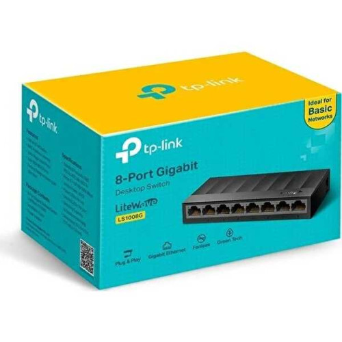 TP-Link LS1008G 8 Port 10/100/1000 Mbps Masaüstü Switch Siyah