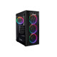 Zoko MELODY 4x12cm Auto Rainbow Fanlı Temper Cam Mesh Panel Gaming Bilgisayar Kasası