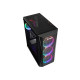 Zoko MELODY 4x12cm Auto Rainbow Fanlı Temper Cam Mesh Panel Gaming Bilgisayar Kasası